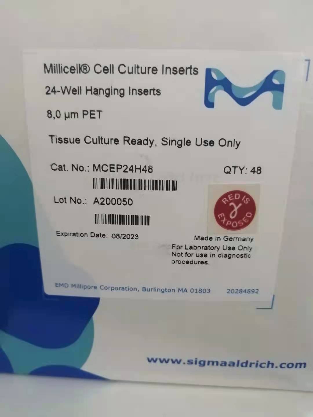 Millicell Cell Culture Inserts 24-Well Hanging Inserts 8.0um PET